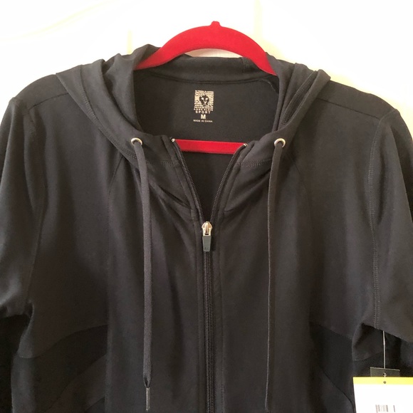 Anne Klein Sport Navy Hooded Casual Jacket M, NWT - Picture 4 of 6